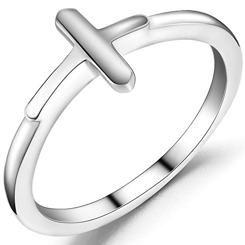 Jude Jewelers Stainless Steel Sideways Cross Christian Religious Ring