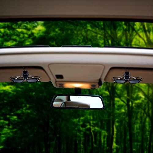 Frienda 2 Pieces Car Sunglasses Visor Clips Holder, Black