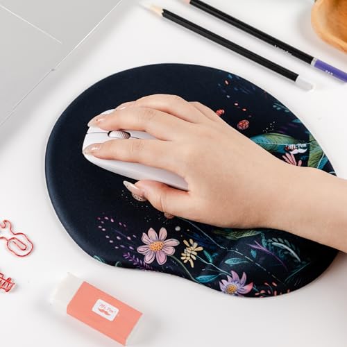 Mr. Pen- Ergonomic Mouse Pad with Wrist Rest, Midnight Bloom Design - color: Midnight Bloom