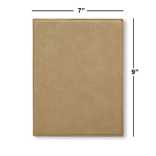 Small 7" X 9" Portfolio Notepad, Christian Cross, Personalized Engraving Included (Light Brown) - color: Light Brown, size: Small 7 X 9