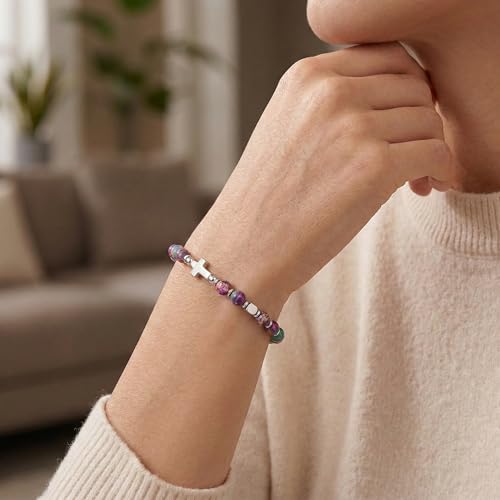 Cross Bracelet for Women Girls, Christian Gifts for Daughter Granddaughter Sister In Christ Friend Niece, Baptism Confirmation First Communion Gifts for Girls - color: Baptism