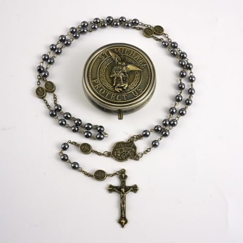 Saint Michael the Archangel Catholic Rosary Necklace - color: Saint Michael B