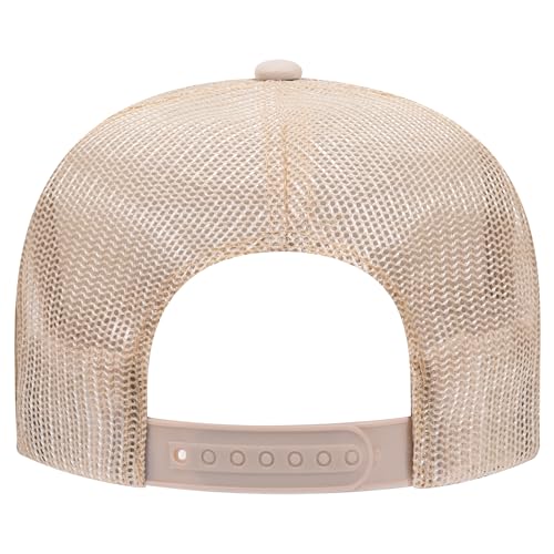 Hold On & Pray Trucker Hat | Christian Jesus God Blessed Faith Cowboy | Premium Snapback Hat for Men & Women - color: Tan