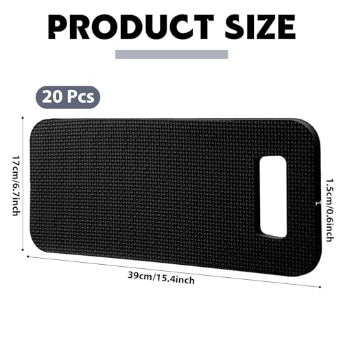 Riakrum 20 Pcs Garden Kneeling Pad Garden Knee Pad Thick Foam Knee Mat Waterproof Cushion for Kneeling Multi Functional and Church Kneeler for Praying, Baby Bath, Yoga, 15.4 x 6.7 Inch (Black) - color: Black