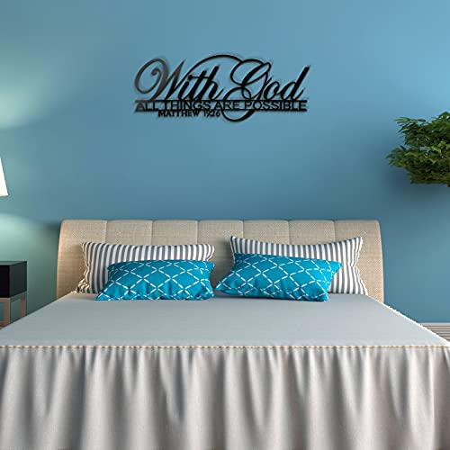 Hotop with God All Things Are Possible Sign Metal Christian Wall Decor