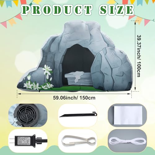 5 ft Easter Empty Tomb Inflatable Outdoor Decoration Built-in Blower Easter Party Decoration Resurrection Scene Photo Props Religious Yard Sign for Sunday School Patio Outdoor Decor - style: Empty Tomb