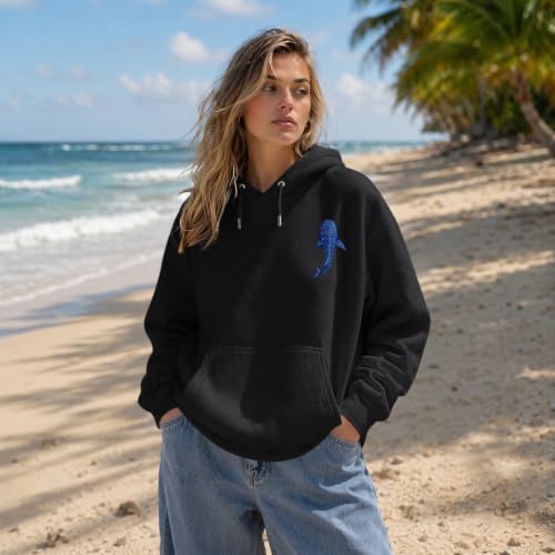 BeWithYou Christian Whale Shark Hoodies for Women Jesus Faith Sweatshirts God Religious Hoodie Bible Verse Graphic Pullover - color: Black, size: Medium