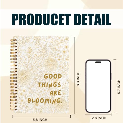 Boho Yellow Floral Inspirational Notebook for Women 5.5x8.3 - color: Yellow Floral