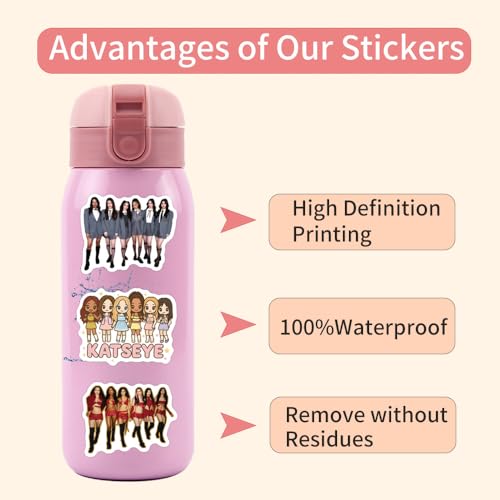 60pcs KATSEYE Stickers Set Waterproof Laptop Decals for Water Bottle, Laptop, Computer, Skateboard, PhoneWater Bottle Laptop Luggage Helmet Skateboard (Singer) - color: Singer