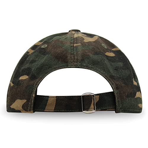 JPAK Jesus Fish Symbol Premium Dad Hat Embroidered Cotton Baseball Cap Symbol of Christianity - color: Green Camo