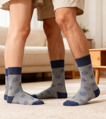 Men's Colorful Striped Dress Socks, 5-Pack Cotton, Sock Size 10-13 - color: Classic Blue Argyle Mix