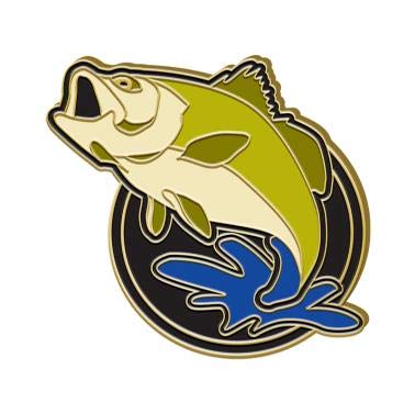 Crown Awards Bass Fish Lapel Pin - Fishing Color Enamel Pins