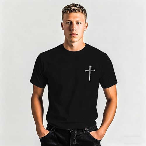 Christian Jesus Shirts for Men Inspirational Bible Verse Faith Graphic Tees - color: Black2, size: Medium