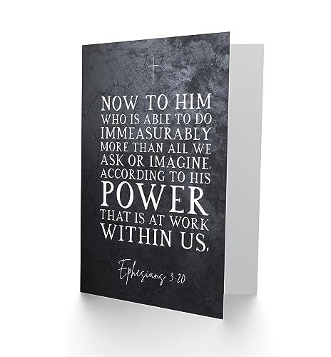 Artery8 Ephesians 3:20 His Power At Work Within Us Christian Bible Verse Quote Scripture Typography Sealed Greeting Card Plus Envelope Blank inside - color: Power At Work
