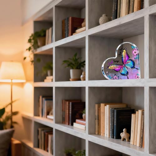Butterfly Christian Gifts for Women Birthday Unique 6", Inspirational Religious Gifts for Mom, Friends, Coworker, Encouragement Gift for Her, Girl, Sister Bestie, Spiritual Home Decorative Acrylic Signs Plaque- Dream Purple - style: Butterfly- Dream Purpl
