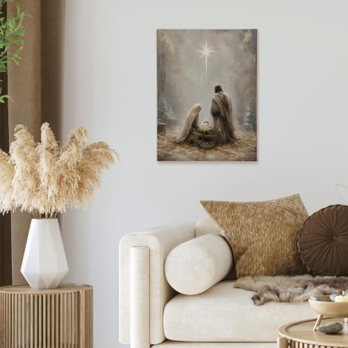 XINCEYWJ Christian Christmas Jesus Nativity Wall Art Decor 11x14 Inches - color: nativity-1, size: 11x14in