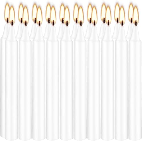 Howemon White Candles Set of 40, 4" White Spell & Chime Candles, Unscented Mini Taper Candle for Witchcraft, Wiccan Altar, Magic Tools, Rituals, Prayer, Meditation and Christmas Party Decoration - color: 4"40pcs-White