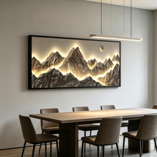 Large Framed Modern Mountain Wall Art Abstract Landscape Canvas Wall Decor - color: Mountain, size: 40"L x 20"W