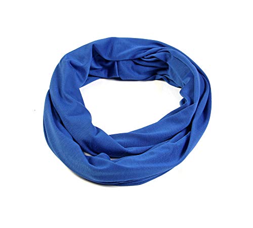 Super Soft Cotton Blend Lightweight Solid Color Multi Loop Infinity Scarves - color: Royal Blue