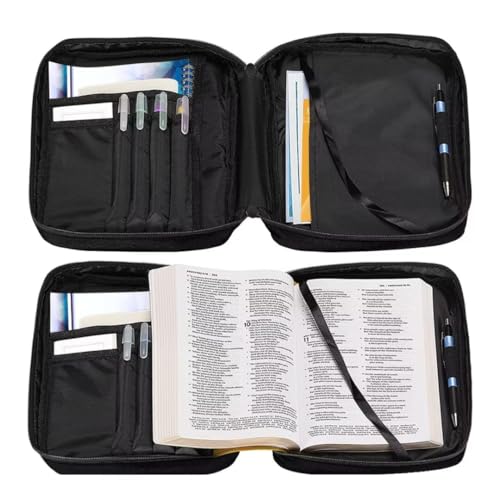 Coldinair Fire Water Football Bible Covers Bag for Men,Carrying Book Case Church Bag Bible Holder for Teens with Handle and Zippered Pocket - color: Fire Water Football