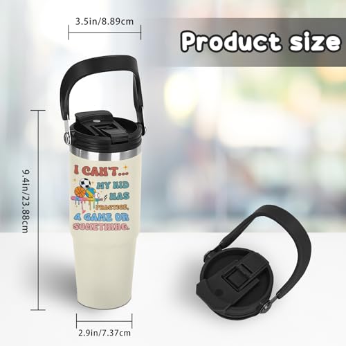Sports Mom Gifts for Women - 30oz Insulated Stainless Steel Tumbler with Handle, Cute Leak-Proof Water Bottle for Sport Moms, IN MY SPORTS MOM ERA Gifts for Mothers Day - color: SportMom1