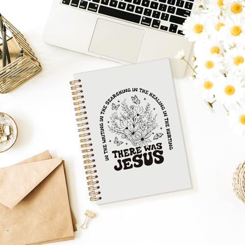 Bible Notebooks for Note Taking, Floral Christian Notebook Journal, Christian Gifts for Women, Where the Jesus Hardcover Spiral Notebook 5.5x8.3 - color: Jesus