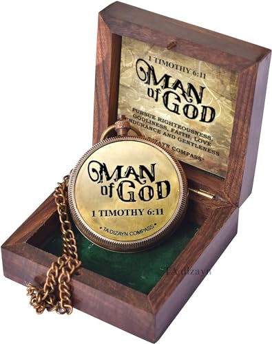 For I Know The Plans I Have For You, Jeremiah 29:11, Solid Brass Directional Engraved Compass, Baptism Gifts for Boys Girls, First Communion, Christian Gifts for Men, First Confirmation Gifts for Boys - style: # Man of God 1 Timothy 6:11