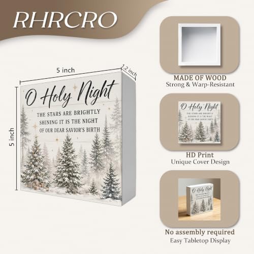 Christmas Christian Decor Wooden Box Sign