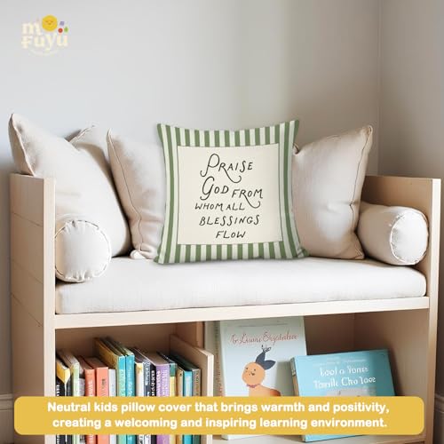Christian Nursery Decor Pillow Covers 18x18,Bible Verse Pillow Cover - color: Flow