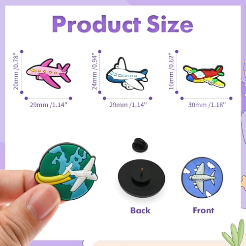 Cute Pins Bulk, Funny Lapel Badge Pins Rubber Brooch Pins for Backpacks, Hats, Bags - style: Airplane-30PCS
