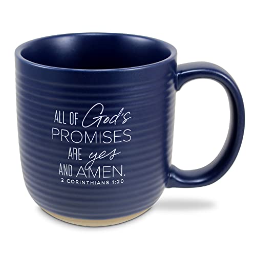 Lighthouse Christian Products Strengthen and Help You Blue 20 Ounce Ceramic Coffee Cup Mug
