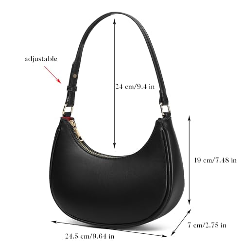 Barabum Small Shoulder Bag for Women Crescent Purse Y2K Trendy Clutch Handbags - color: 6-a