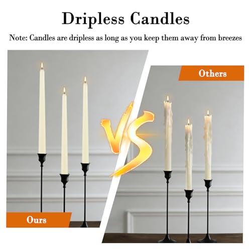 Ivory Taper Candle,24PACK Unscented 10 Inch Taper Candles - color: Ivory, size: 24Pack