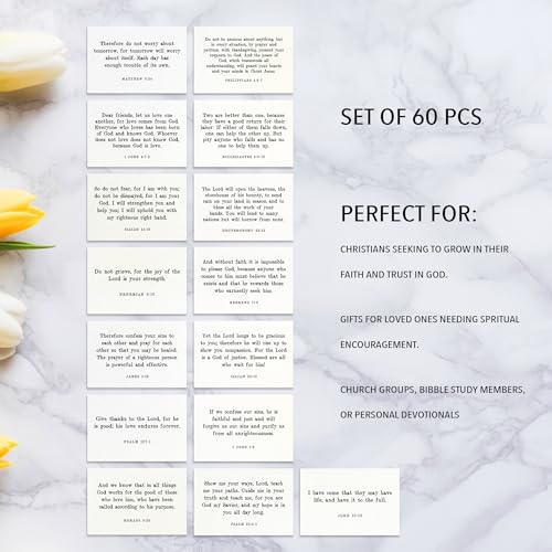 Bible Verse Cards, 60 Scripture Cards with Bible Verses - color: Pearl 01