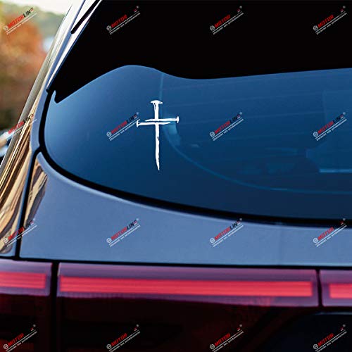 Jesus Cross Nails Car Sticker Decal Vinyl God Christ Christian Symbol