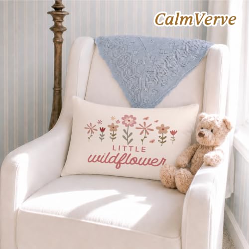 Wildflower Nursery Decor Girl Nursery 12x20 Pillow Cover, - color: Little Wildflower
