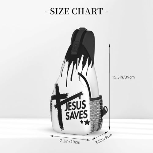 Jesus Christian Cross Sling Backpack Shoulder Chest Bag For Men Women Hiking Travel Crossbody Daypack - color: Jesus Christian Cross-0004
