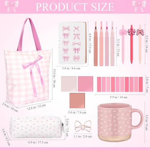 Reallnaive 25 Pcs Coquette Pink Bow Gift Set for Women Girl - color: Pink, style: Bow Tie