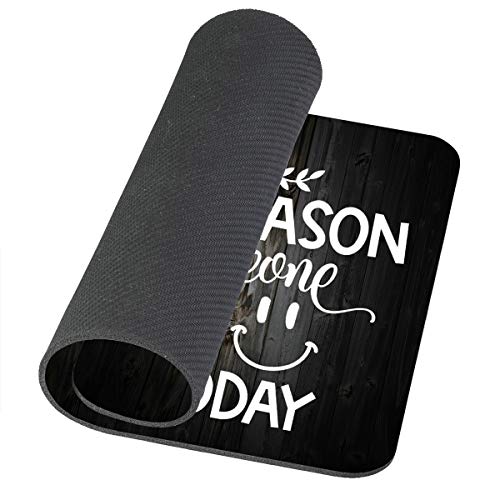 Inspirational Quote Rustic Black Wood Mouse Pad, Be The Reason Someone Smiles Today, Positive Motivational Quotes White and Black Mouse Pads - color: Am07