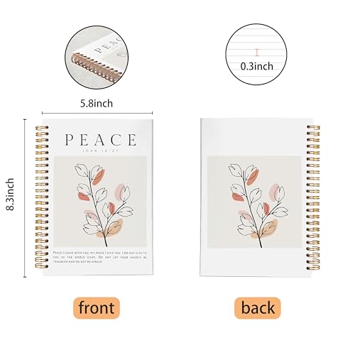 VNWEK Bible Christian Notebook Journal - Christian Notebook for Women, Christian Journals for Writing Women, Boho Notebook, Notebook Spiral Bound with, John 14 27 Writing Pads - color: 20-XZ-bible-notebook