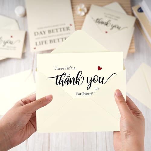 Thank You Cards Bulk with Envelopes Stickers Appreciation Cards Notes - color: simple thank you card, size: 48pcs