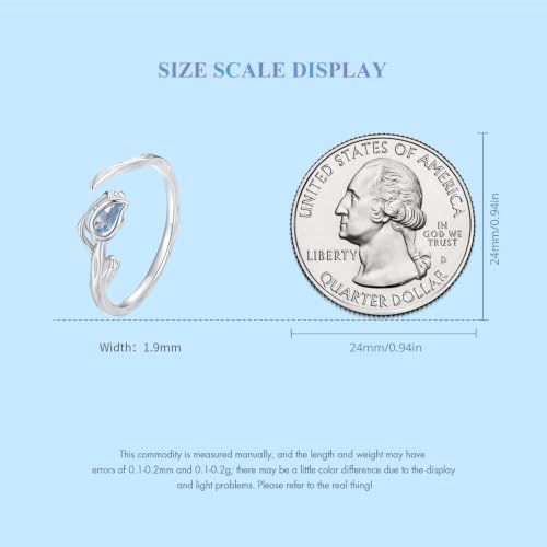 MUNDELL Blue Turtle Koi Fish Adjustable Ring Bird Animal Open Ring Seahorse Chameleon Wrap Finger Rings for Women Statement Ring - color: Ocean Blue