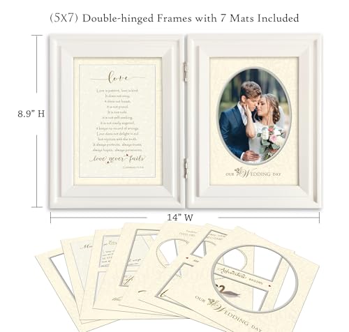 Wedding Frame, Wedding Gift for Couple, 7 Mats for 3.5x5, 4x6 & 5x7