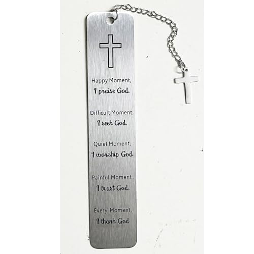 Bible Bookmarks Book Markers, Metal Christian Bookmark Gift Accessories (I Praise God) - style: I Praise God