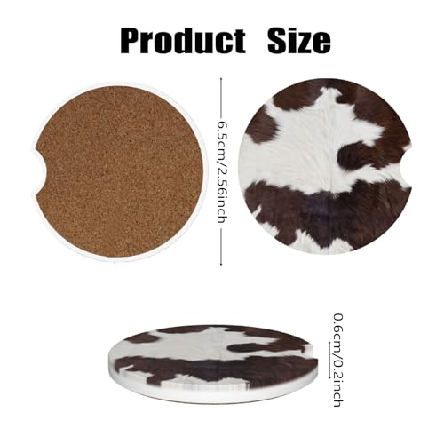Ceramic Car Cup Coasters 2PCS - Animal Pattern - color: Animal Pattern