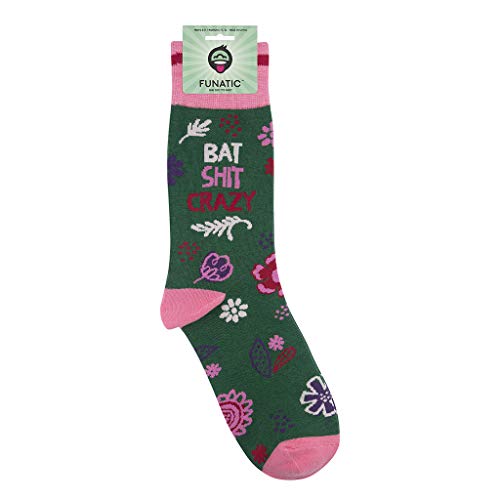 FUNATIC Socks with Funny and Profane Sayings, Sarcastic Gift for Men Women - color: Bat Shit Crazy
