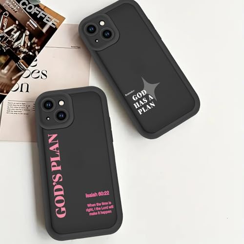 Stylish God's Plan Isaiah 60:22 Bible Verse Cross Christian Phone Case for iPhone 14 Case Shockproof Soft Protective for Women Men Phone Cover Funda for iPhone 14 6.1 Inch - color: Jesus
