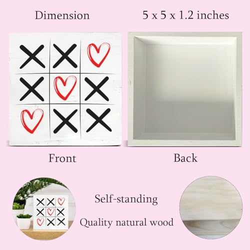 Rustic Valentines Decor & Sign - Wooden Valentine's Decoration for Home - color: Heart