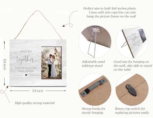 Orchroma Wedding Gifts for Couples,Couple Picture Frame,Love Picture Frames, Engagement Photo Frame,And So Together They Built a Life They Loved Marriage License 4x6 Photo Frames - color: Together
