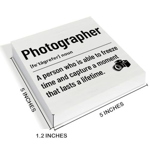 Funny Photography Lovers Gifts - Gifts for Photographer Photography Camera Lovers - Photographer Definition Wood Sign Home Office Desk Shelf Table Tabletop Decorations 5×5 Inches - color: Photography Lovers Gifts